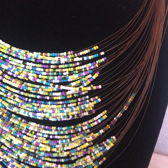 50- Strand Beaded Statement Necklace and earrings - Picture 3 of 8